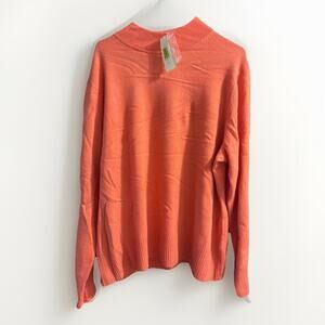 Women's Investments Mock Neck Orange Cashmere Sweater Size 2X
